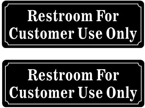 חיצוני/מקורה 9 x 3 - שירותים לשימוש לקוחות בלבד - הודעה על סימן השם שחור לבן ויניל מדבקה מדבקה - לחנות עסקית,