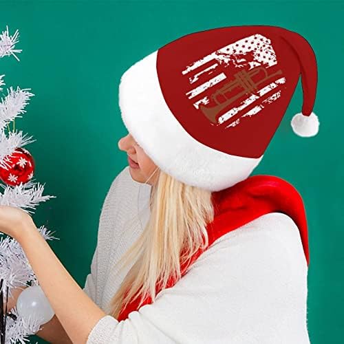 חצוצרת דגל קטיפה חג המולד כובע שובב ונחמד סנטה כובעי עם קטיפה ברים ונוחות אוניית חג המולד קישוט