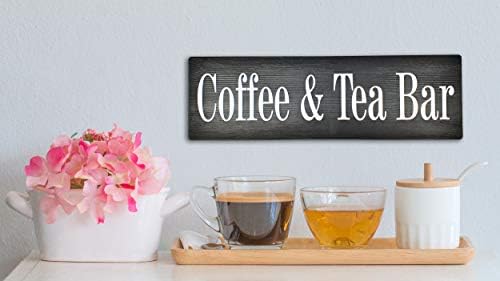 20-56 סמ, עץ שלט קפה ותה בר סימן קפה ותה סימן קפה ותה בר בית חווה דקור קפה סימן קפה אוהבי מתנת תה מאהב מתנה
