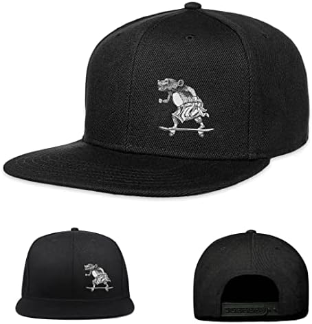 כובעי נגי סנאפבק לגברים נשים יוניסקס שוליים שטוחים סנאפבק כובע מצויד כובע משאית שחורה כובע בייסבול מתכוונן