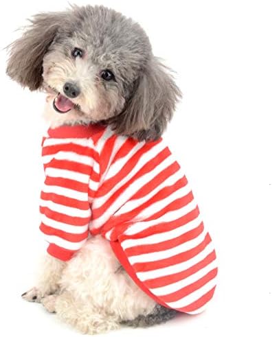 רנפי קטן כלב סוודר סוודר קטיפה מגשר גור בגדים רך סווטשירט ילדה ילד חורף חם הסווטשרט פס מעיל עבור צ '