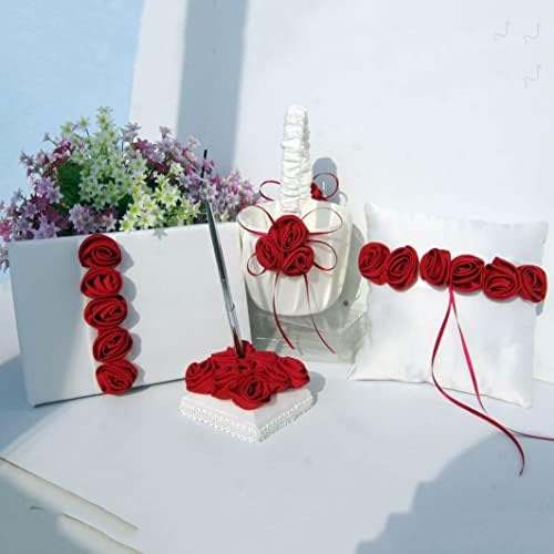 חתונה סל סאטן בד פרחי כלה פרח ילדה סל טבעת כרית אספקת חתונה קישוט