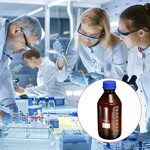 פטיקיל 1000 מ ל מגיב מדיה בקבוק, 2 יחידות עגול בוגר זכוכית אחסון בקבוק כחול בורג כובע עבור כימיה מעבדה