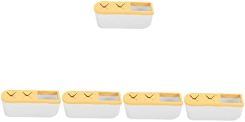 CABILOCK 5 יחידות מחזיק מברשת שיניים חשמלית ללא אגרוף PS, סיליקון צהוב