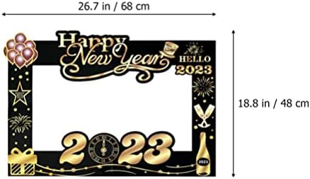 Pretyzoom לשנה החדשה מסגרת תאי צילום 2023 אבזרי מסגרת תמונה לשנה החדשה לשנת 2023 קישוטים של ציוד למסיבות ערב