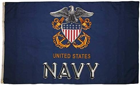 סיטונאות אמריקאית 3x5 ארצות הברית חיל הים החדש USN Anchor Eagle Crest 150D דגל פוליאסטר 3'x5 '