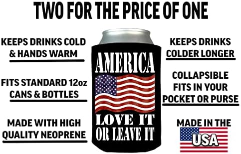 ארהב דגל אמריקה אהבה זה מתקפל בירה יכול בקבוק משקאות קריר שרוולים 2 חבילה מתנת סט
