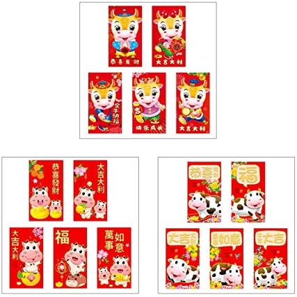 חנות 5/6 יחידות 2021 שור מזל סיני אדום מעטפות מזל כיסים אדום מנות עבור סיני חדש שנה אביב יום הולדת להתחתן מסיבת
