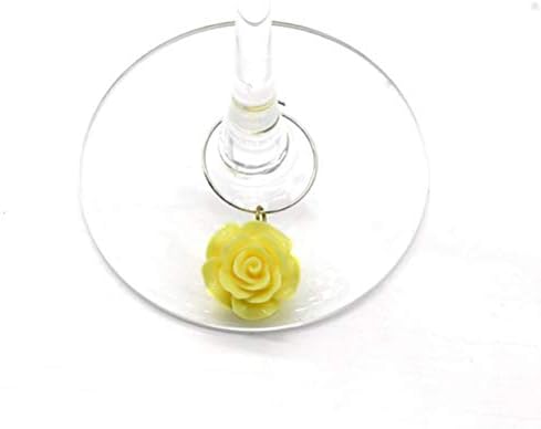 6 יחידות עלה יין זכוכית סמן פרח טבעת שתיית כוס מזהה כוס סימן