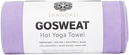Shandali gosweat מגבת יוגה חמה ללא החלקה עם מיקרופייבר זמש רך סופר סופג בצבעים רבים, עבור פילאטיס ביקראם