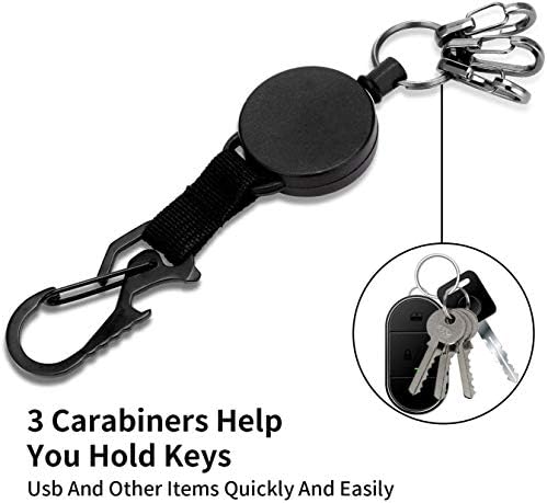 מחזיק מפתחות נשלף של דלסווין כבד-מחזיק מפתחות נשלף מחזיק מפתחות עם קרבינר משודרג, כבל פלדה, אבזמי לובסטר