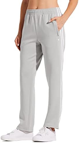 מכנסי מסלול לנשים וויליט מחממים מכנסי טרנינג אתלטים מכנסיים אימוני ספורט רגל ישרה עם כיסי רוכסן
