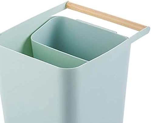 אשפה יכול נייד פח אשפה סל פסולת אשפה מיכל סל אשפה סל לרכב בית אמבטיה משרד, יבש ורטוב הפרדת שולחן/ירוק