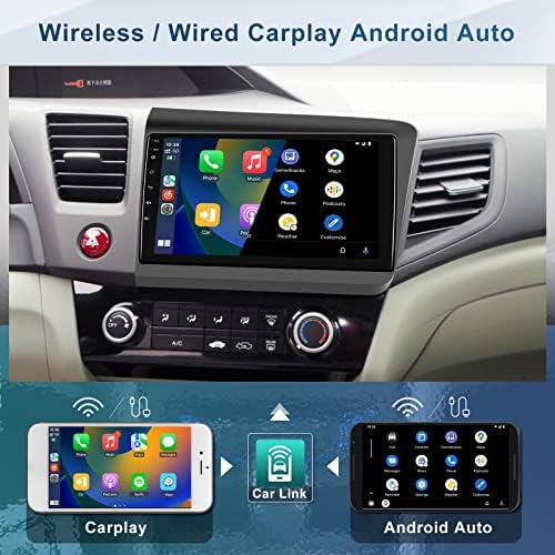 4G+64G+סטריאו לרכב אנדרואיד של אוקטה ליבה עבור הונדה סיוויק 2012-2015 Carplay Wireless Android Auto,