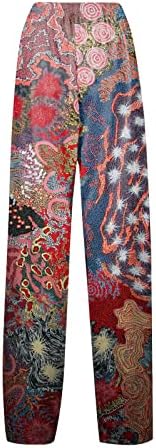 מכנסי רגל רחבים של Zhensanguo לנשים מכנסי פשתן לנשים מכנסיים מזדמנים רופפים