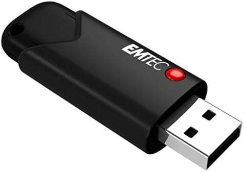 EMTEC לחץ על Secure B120 USB 3.2 כונן הבזק 128 GB - תוכנת הצפנה AES 256 - קרא מהירות 100 מגהבייט/שניות - שחור