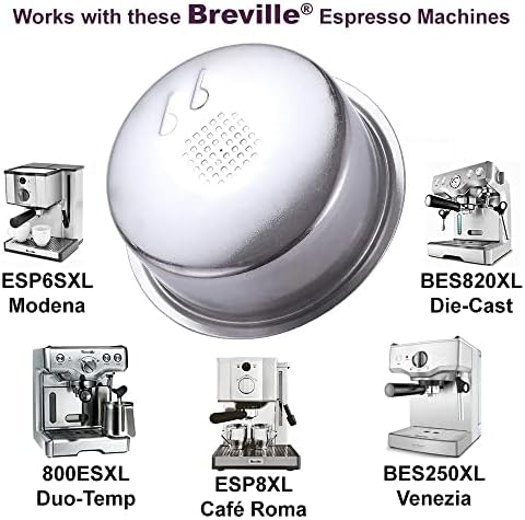 עבור Breville - 50 ממ קיר דו -כוס כפול בלחץ בלחץ בלחץ אספרסו סל אספרסו - תואם עם קפה ברוויל קפה רומא, 800E