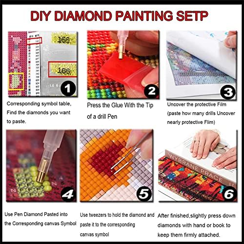 5 חבילות 5D ערכות ציור יהלומים למבוגרים מתחילים מקדחה מלאה DIY Diamond Art Rhinestone Stitch Stitch צבע