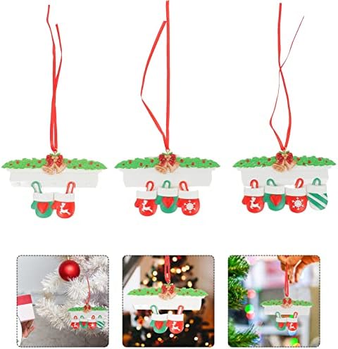 Veemoon Madivity Decor 3 PCS קישוטים לחג המולד קישוטים קישוטים כפפות חג המולד פעמונים בצורת קישוטים תלויים תליוני