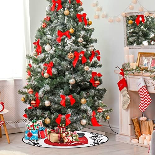 מחצלת עץ חג המולד Visesunny יום חג האהבה פנדה עץ לב מעמד מחצלת מגן רצפה סופג עץ עץ מחצלת מגש לחג