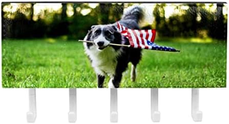 ווים tfcocft לתלייה, ווים קיר, ווים דביקים, ווים דבק לתלייה, דפוס חיה של כלב דגל אמריקאי