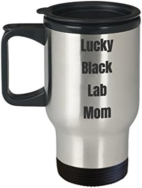 מעבדה שחורה אמא ​​טיול ספל קפה רעיון למתנה למזל כלב אם נשים חובבות חיות מחמד חומרה בדיחה בדיחה