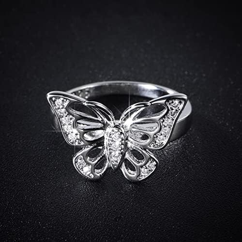 יצירתי נשים זירקון צמיד בעלי החיים פרפר תכשיטי טבעת נישואים טבעת אופנה נסיכת אירוסין טבעת ללא טבעת