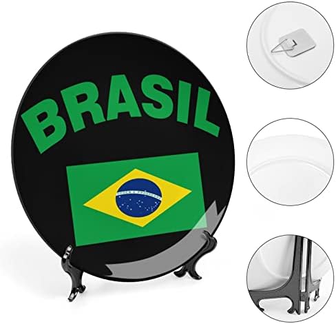 דגל של צלחת דקורטיבית קרמית תלויה ברזיל עם עמדת תצוגה מתנות כלה מותאמות אישית למתנה לחתונה לזוג הורים לו