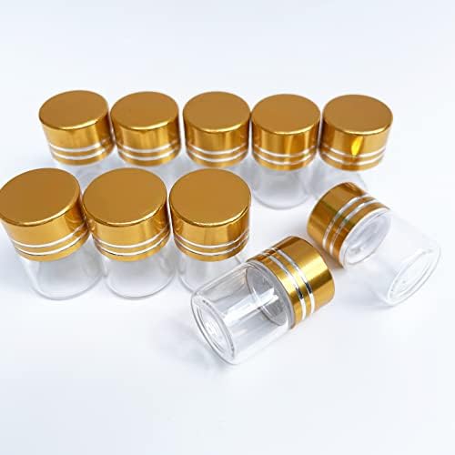 10 יחידות 1 מ ל 16 על 20 מ מ זעיר מיני קטן ברור בקבוקי זכוכית בקבוקונים 1 מ ל עם כובעי זהב