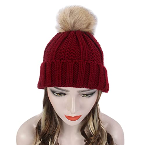 אופנה גבירותיי שיער כובע אדום סרוג כובע פאה ארוך מתולתל המדגיש חום פאה כובע