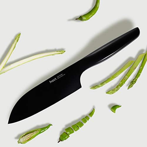 סכין סנטוקו - 6.3 אינץ ' - ביצועים גבוהים - פטעי אבקת פטנט - סגנון להב יפני - זכייה בפרס עיצוב מינימליסטי