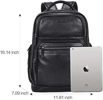 בוסטנטן 17 אינץ 'תיק נייד תיק תיק תקציר הניתן להרחבה עם תרמיל כתף מחשב לטיולים לגברים שחור
