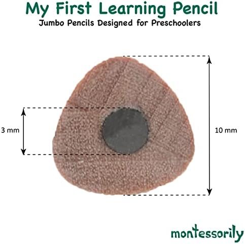 עפרונות משולשים עבים של מונטסורילי ג ' מבו לגיל הרך, ילדים, 3-6 שנים-עיפרון הלמידה הראשון שלי 6 ב
