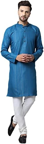 כותנה לגברים זארי ארוך קורטה פיג'מה סט יוגה מזדמנים הודית ללבוש קורטה לגברים כותנה מודפסת בגדים מסורתיים סטא קורטה
