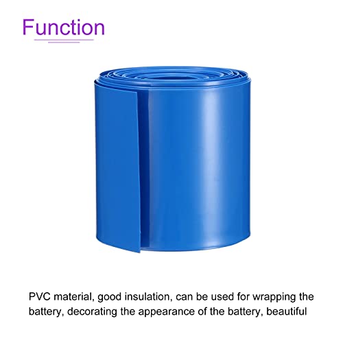 DMIOTECH 50 ממ שטוח 5M שרוולי סוללה PVC עוטף צינורות מכווץ לחום עבור 18650 חבילת סוללה כחול