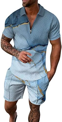 BMISEGM חליפות גברים קיץ דקיקים מתאימים בגדי ספורט הגברים צבע הדפס
