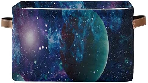 ערפילית גלקסי כוכב אחסון סל מתקפל בד אחסון קוביית סל בינס ארגונית עם ידיות מלבני גדול צעצועי מדף