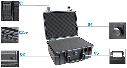 Jkuywx מכשיר כלים בטיחות ABS ABS אחסון פלסטיק ציוד ציוד ציוד כלים מארז מזוודה חיצונית עם קצף בפנים