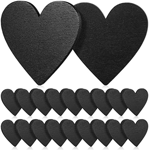 Hearts Wicasky Wooten Hearts 20 pcs מיני צורת לב בצורת לוח גיר עץ עץ כפול דו צדדי לוח מודעות שלטי