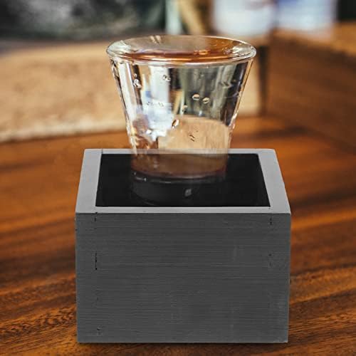 Zerodeko כוסות תה יפניות כוסות תה יפני מסו עץ מרובע כוסות מעץ קופסא מעץ סאקה מחזיק כוס עץ כוסות סאקה
