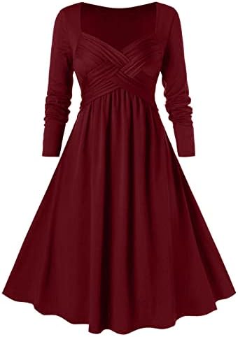 שמלת גותית לנשים Steampunk וינטג 'שמלת תה ליל כל הקדושים שמלת שמלת שרוול ארוך שרוול תחרה שמלת נדנדה