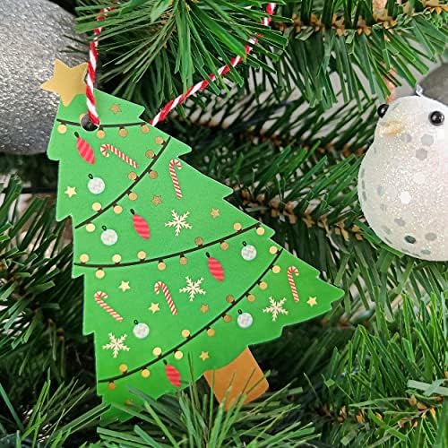 העיתונות המורשת 10 עץ חג המולד קישוט תליה חגיגי - עצי חג המולד - ידידותי לסביבה - סט של 10