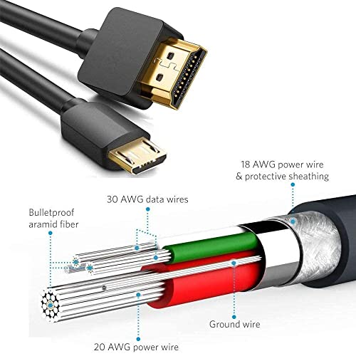 Micro USB ל- HDMI כבל 4K 60Hz 1080p HD 1.5m/ 5ft, עבור תמונות טלפון נייד או טאבלט של 5p MHL לטלוויזיה