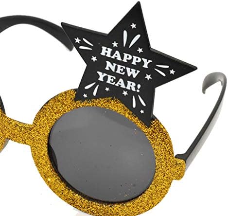 מחזיקי זכוכית AMOSFUN משקפיים 2 יחידות 2020 כוסות נצנצים שנה טובה משקפי שמש משקפי שמש מצחיקים משקפיים