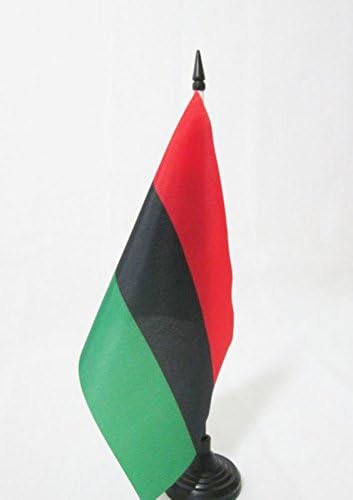 דגל אפרו-אמריקאי דגל שולחן 5 איקס 8 - דגל שולחן אפריקאי 21 איקס 14 ס מ - מקל פלסטיק שחור ובסיס