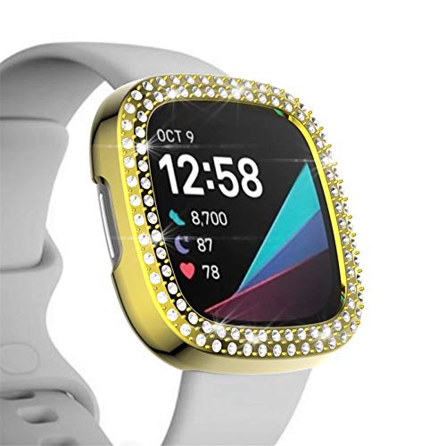 מקרה תואם ל- Fitbit versa 3/Sense, eieuuk bling bling פגוש פגוש מגן מגן יהלום Cryson Crystal PC