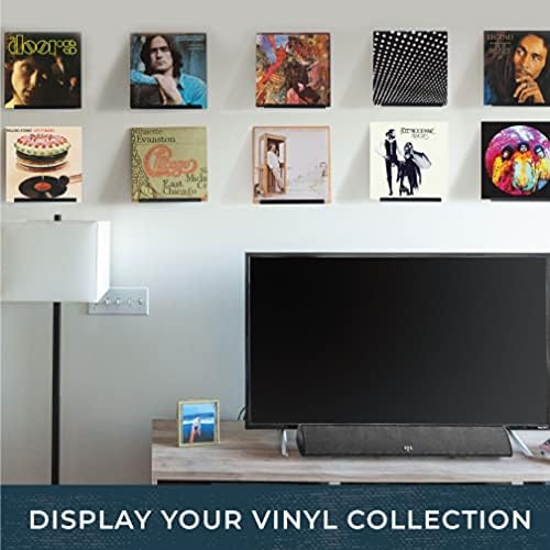 אילאפה מתכת ויניל מקלט מדף קיר קיר, 6 חבילות - מחזיק אלבום תקליט פלדה שחור תצוגה LP שלך