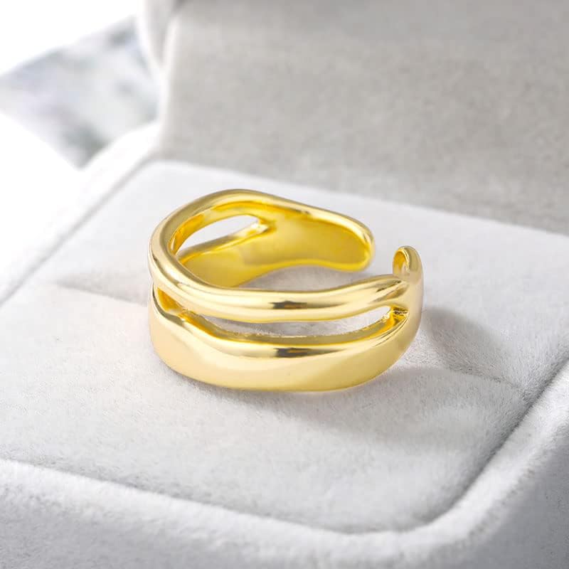 טבעות לנשים זהב פתוח שרוול טבעת מתכוונן אצבע טבעות פאנק בציר תכשיטי אנילוס