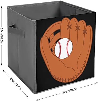 אומנות בייסבול קוביות אחסון בייס קוביות קופסאות 11 אינץ 'פחי אחסון מתקפלים עם ידיות