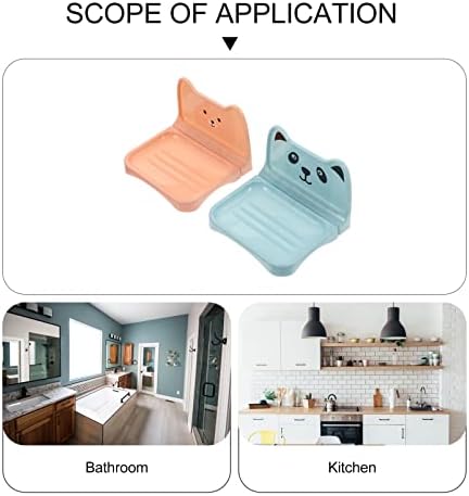 זרודקו עיצוב הבית תפאורה ביתית 4 חבילה צלחת סבון חמודה לילדים מחזיק סבון מפלסטיק לניקוז עצמי לקיר מקלחת קריקטורה